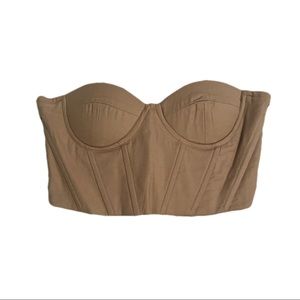 Lace up bustier cropped tube top